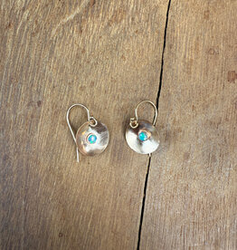 Christy Lea Payne CLP Concave Sm Earrings w Stones GF Opal