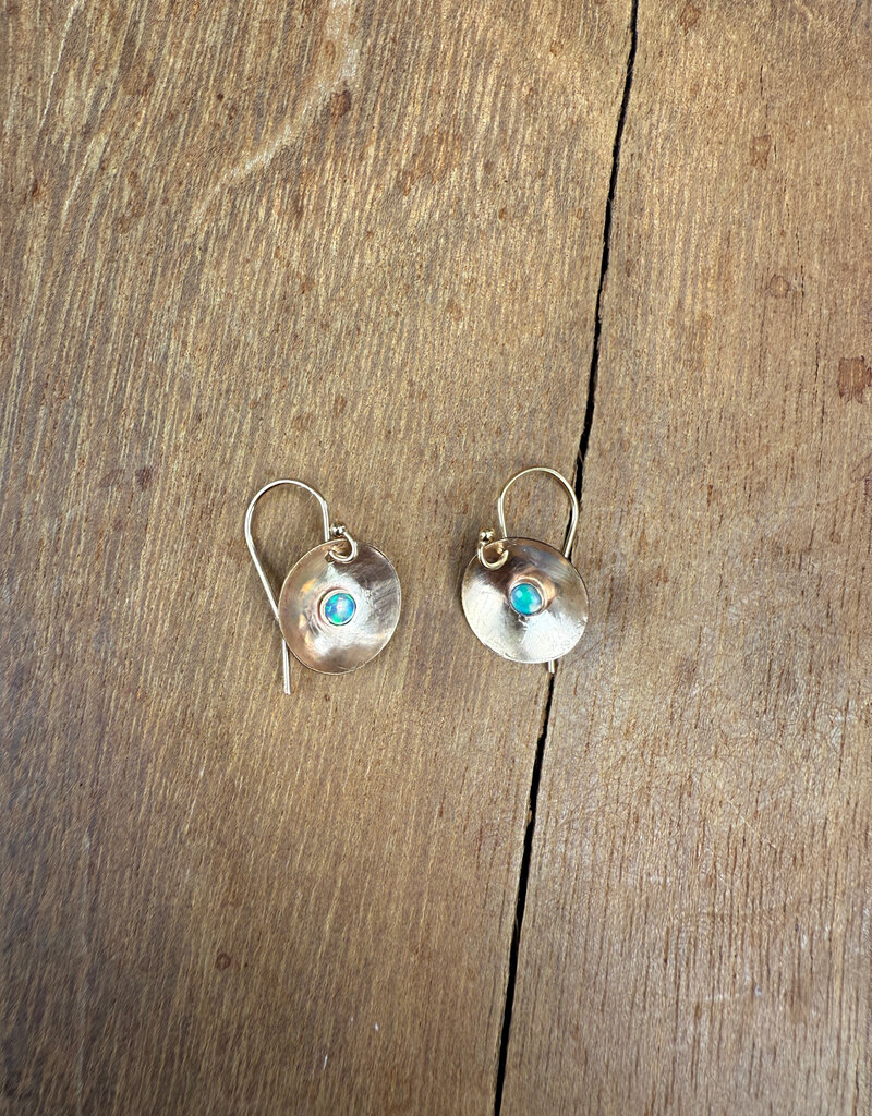 Christy Lea Payne CLP Concave Sm Earrings w Stones GF Opal
