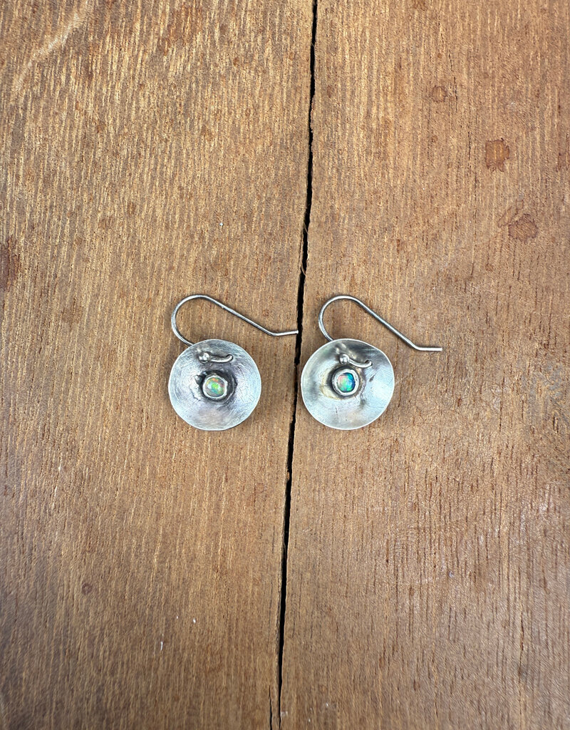 Christy Lea Payne CLP Concave Sm Earrings w Stones SS Opal