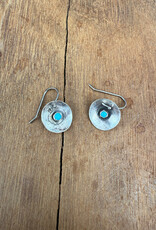 Christy Lea Payne CLP Concave Sm Earrings w Stones SS Turquoise