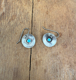 Christy Lea Payne CLP Concave Sm Earrings w Stones SS Turquoise