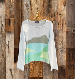 Wooden Ships Wooden Ships Lake Scape Crew Sweater Blue