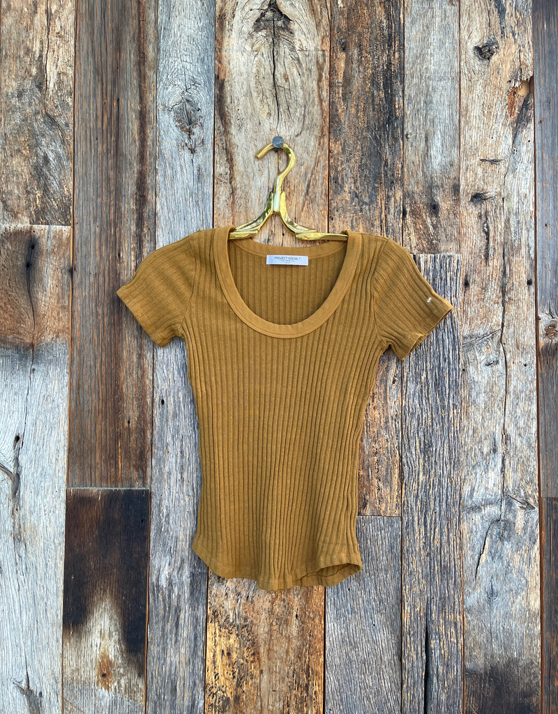 Project Social T Project Social T Scoop Neck Sweater Rib Tee Cinnamon