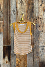 Project Social T Project Social T Striped Ringer Tank Golden Stripe