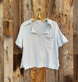 Sundry Mesh Camp Shirt Chambray