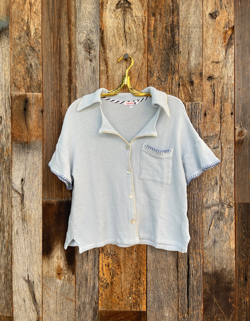 Sundry Mesh Camp Shirt Chambray