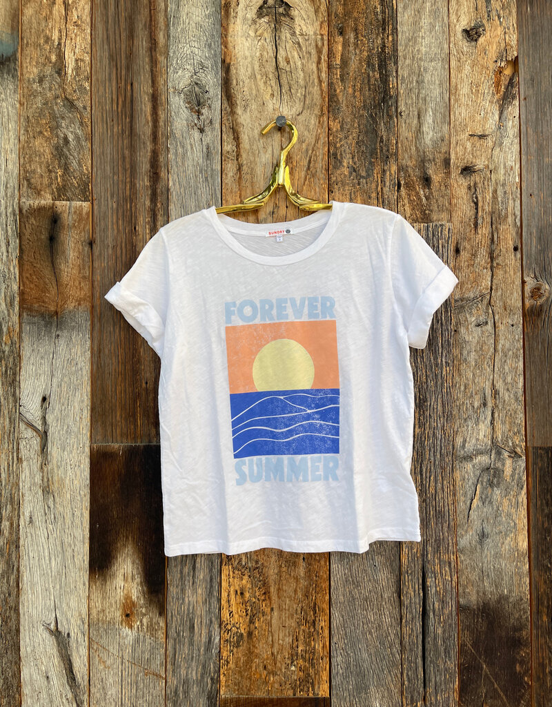 Sundry Rolled Sleeve Tee Forever Summer White