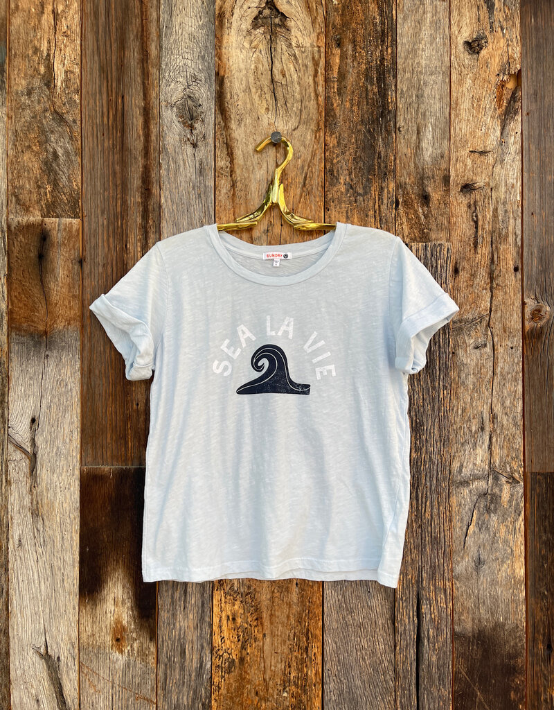 Sundry Rolled Sleeve Tee Sea La Vie Chambray