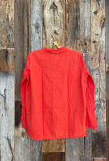 Auntie Oti Auntie Oti Double Dot Button Shirt Tomato