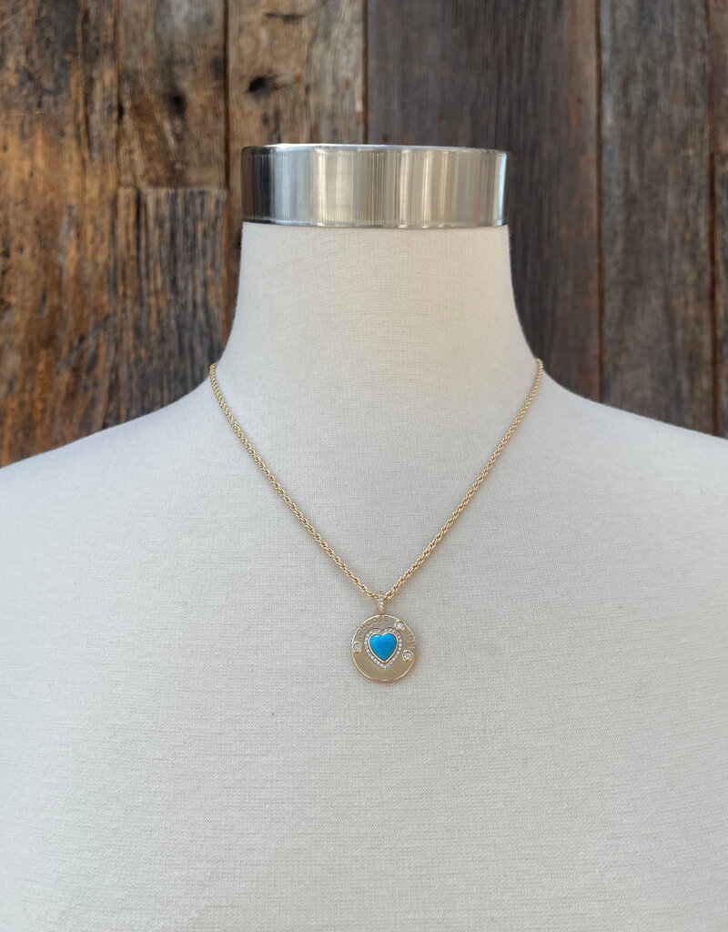 Joy Dravecky Joy Dravecky Joyful Heart Necklace- Turquoise