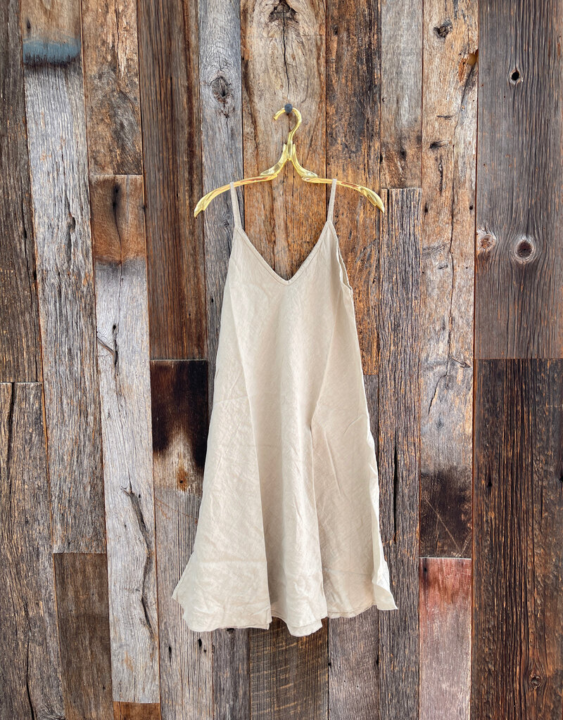 Milio Milano Milio Milano Linen Midi Slip Dress Earth Beige