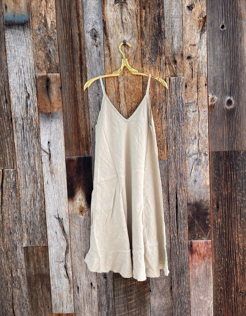 Milio Milano Milio Milano Linen Midi Slip Dress Earth Beige