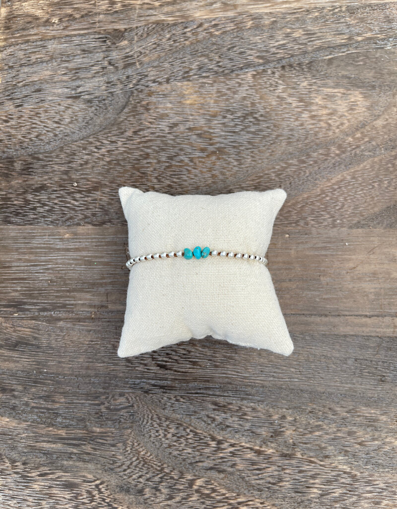 Minetta Turquoise Stones on Walnut