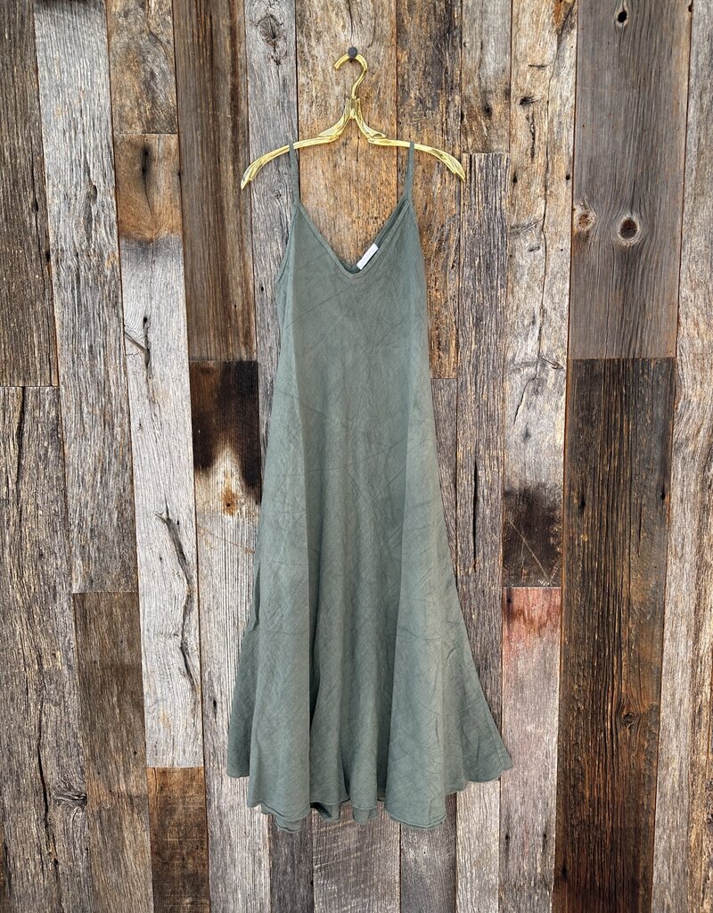 Milio Milano Milio Milano Italian Linen Maxi Slip Army Green