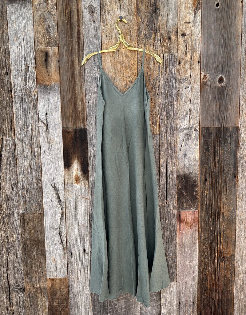 Milio Milano Milio Milano Italian Linen Maxi Slip Army Green