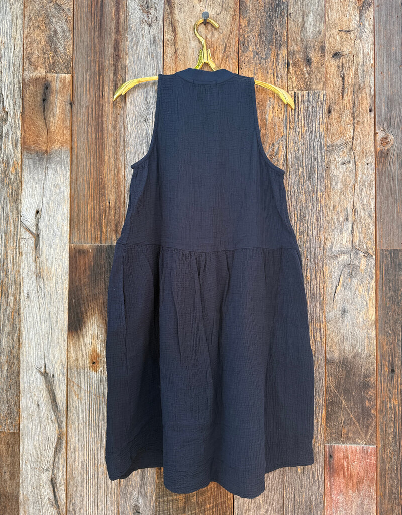 Stateside Stateside Gauze Sleeveless Swing Dress Navy