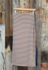 Stateside Stateside Rib Side Slit Midi Skirt Black/Almond