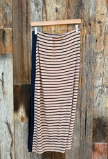 Stateside Stateside Rib Side Slit Midi Skirt Black/Almond