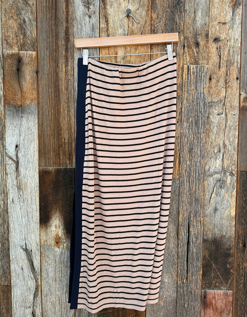 Stateside Stateside Rib Side Slit Midi Skirt Black/Almond