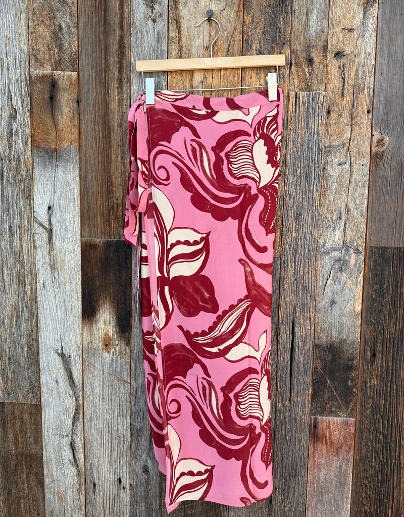 Chan Luu Chan Luu Hibiscus Silk Wrap Skirt Pink O/S