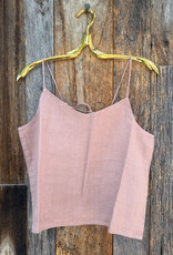 Isabella V Isabella V Bella French Linen Drawstring Top Rose Pink