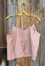 Isabella V Isabella V Bella French Linen Drawstring Top Rose Pink
