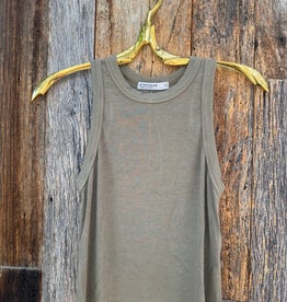 Stateside Stateside Rib Cropped High Neck Tank Bay Leaf