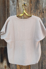 It Is Well S/S Gauze Top Sand Beige