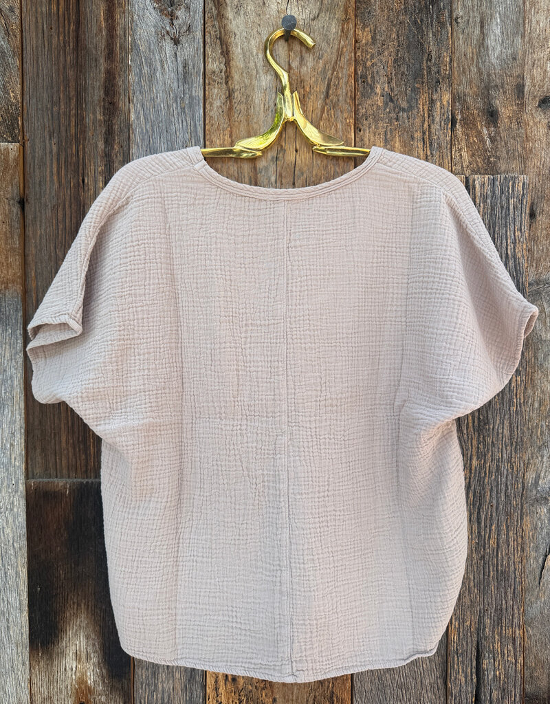 It Is Well S/S Gauze Top Sand Beige
