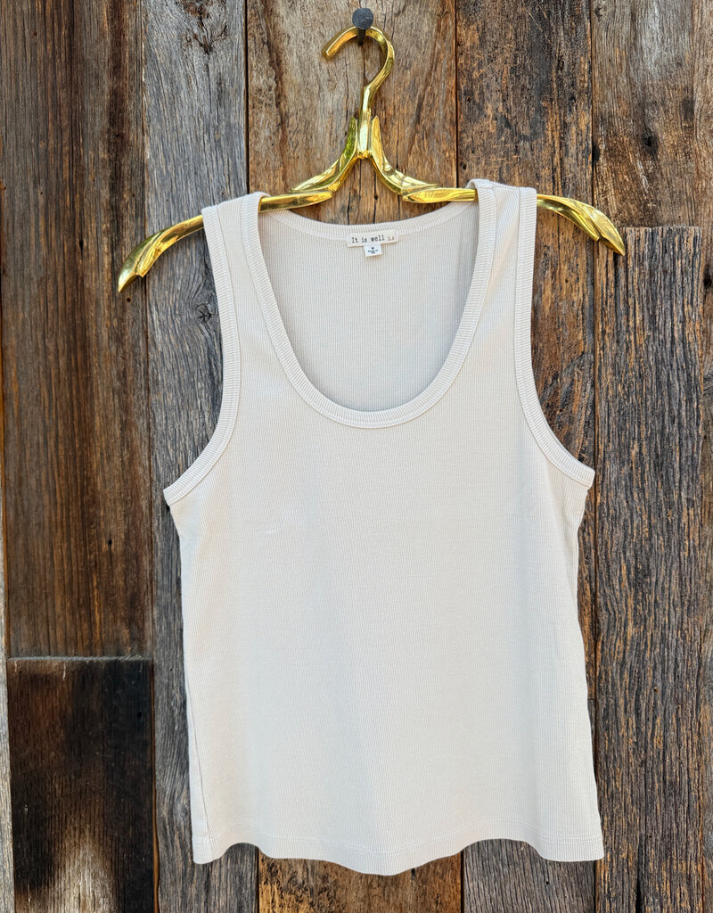 It Is Well Rib Tank Top Natural
