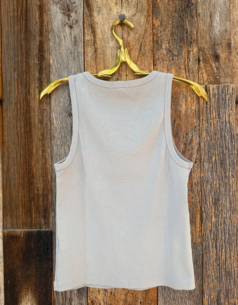 It Is Well Rib Tank Top Slate