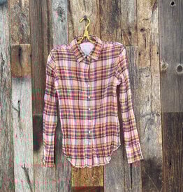 Cino Cino Vibrant Pink Plaid Button Up 10307