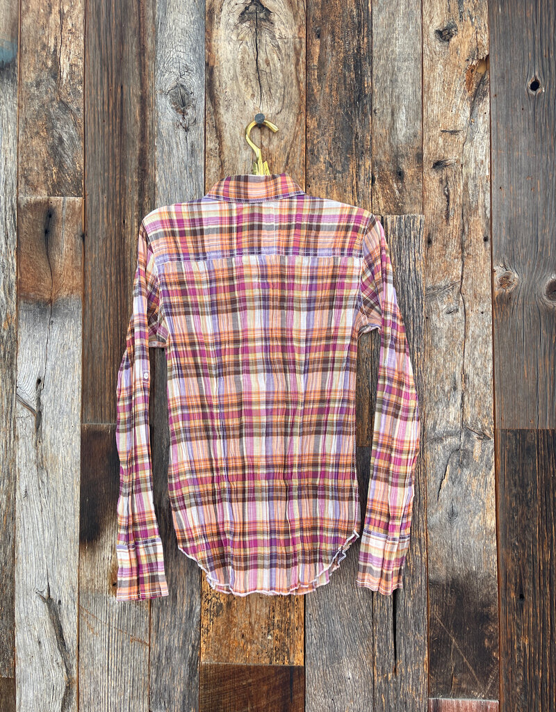 Cino Cino Vibrant Pink Plaid Button Up 10307