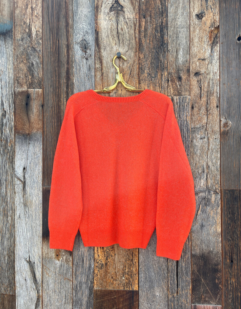 Margaret O'Leary Margaret O'Leary V Neck Raglan Pullover Persimmon