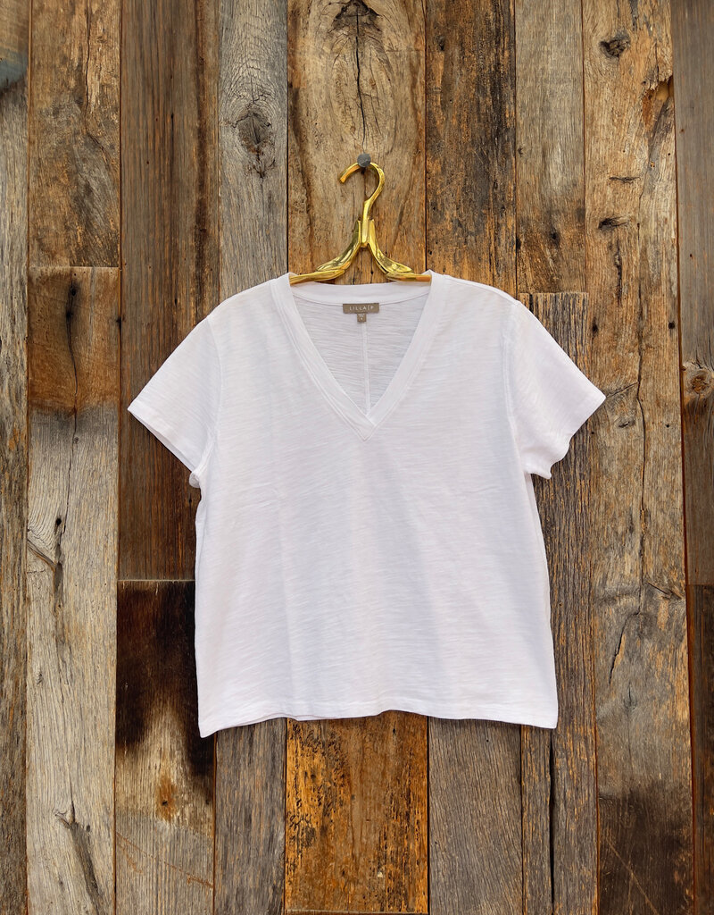 Lilla P Lilla P PA3123 Boyfriend V-Neck White