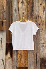 Perfect White Tee  T127 Rosie Linen Jersey Spandex V Neck Natural