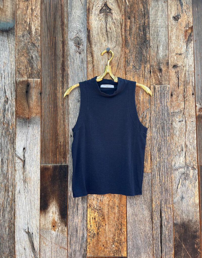 Perfect White Tee Phoebe Slub Jersey Tank Navy