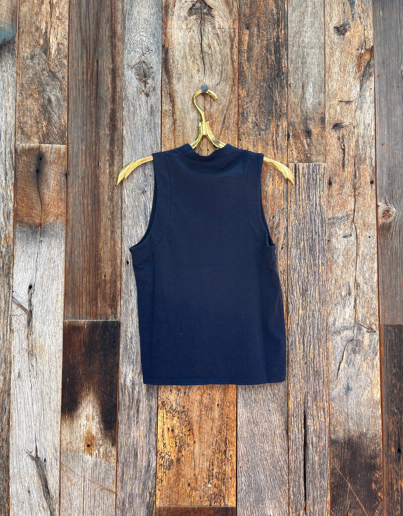 Perfect White Tee Phoebe Slub Jersey Tank Navy
