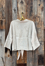 Milio Milano Milio Milano Linen Front Tie Button Shirt Beige