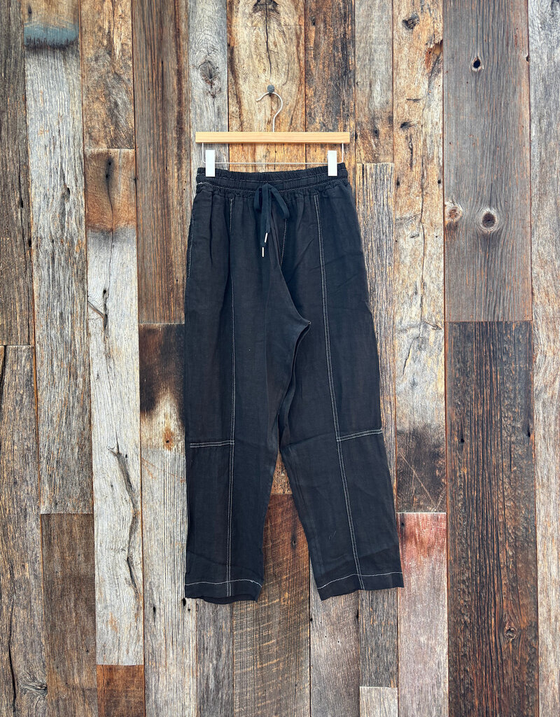 Milio Milano Milio Milano Drawstring Waistband Edge Stitch Detail Black