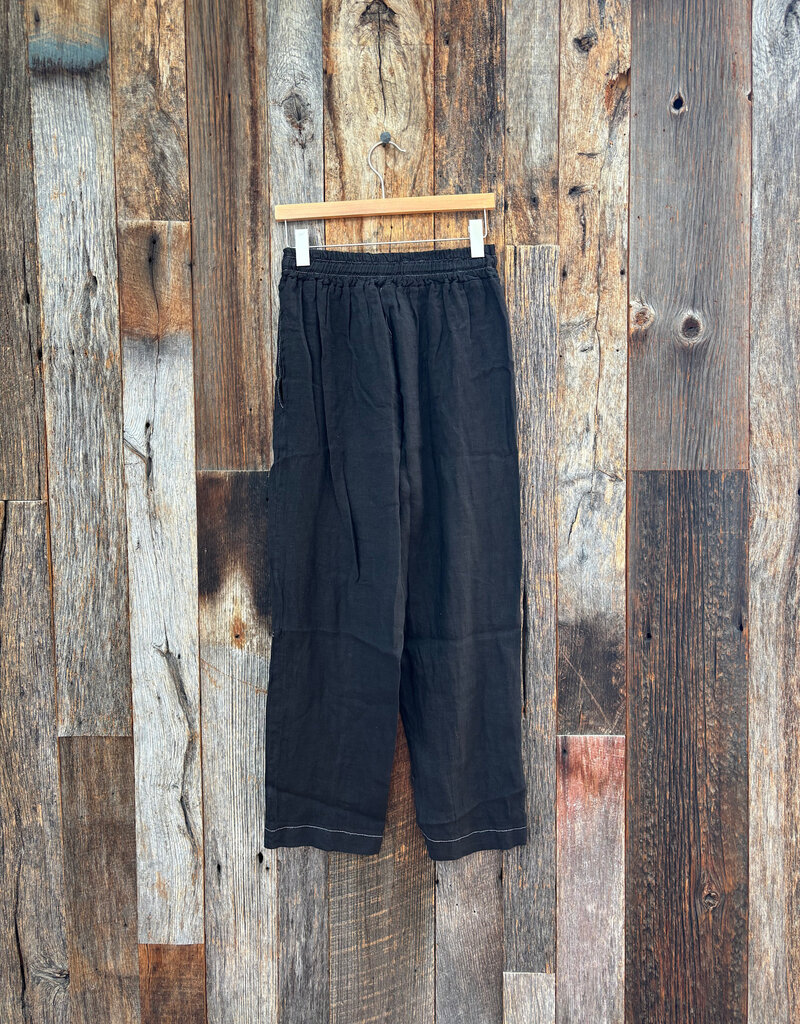 Milio Milano Milio Milano Drawstring Waistband Edge Stitch Detail Black