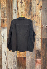 Milio Milano Milio Milano Linen L/S Button Down Top with Edge Stitch Detail Black