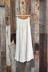 Milio Milano Milio Milano Linen Smocked Waist Palazzo Pant Beige