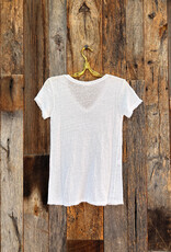 Milio Milano Milio Milano Raw Edge S/S V-Neck T-Shirt White