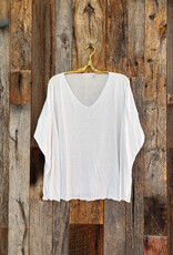 Milio Milano Milio Milano Long Sleeve Mineral Wash Sweater White