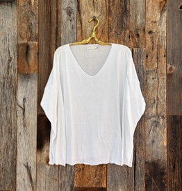 Milio Milano Milio Milano Long Sleeve Mineral Wash Sweater White