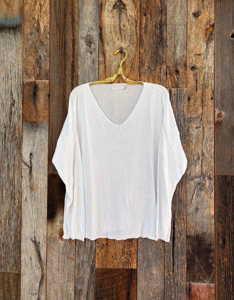 Milio Milano Milio Milano Long Sleeve Mineral Wash Sweater White