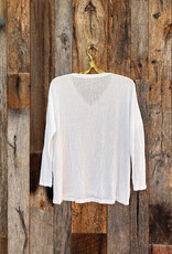 Milio Milano Milio Milano V-Neck Shoulder Drop LS Tee White