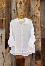 Milio Milano Milio Milano Linen Long Sleeve Button Shirt White