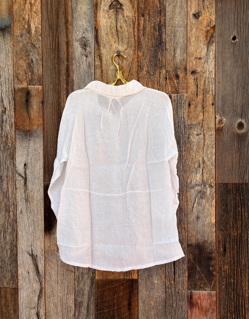 Milio Milano Milio Milano Linen Long Sleeve Button Shirt White